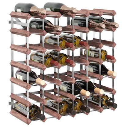 Weinregal für 42 Flaschen Braun Massivholz Kiefer