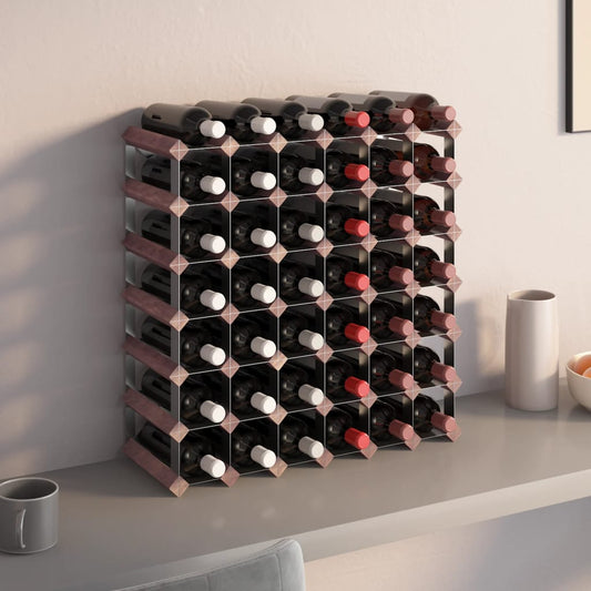 Casier à vin pour 42 bouteilles en bois de pin massif marron
