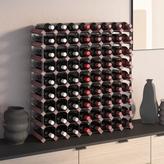 Casier à vin pour 72 bouteilles en pin massif marron