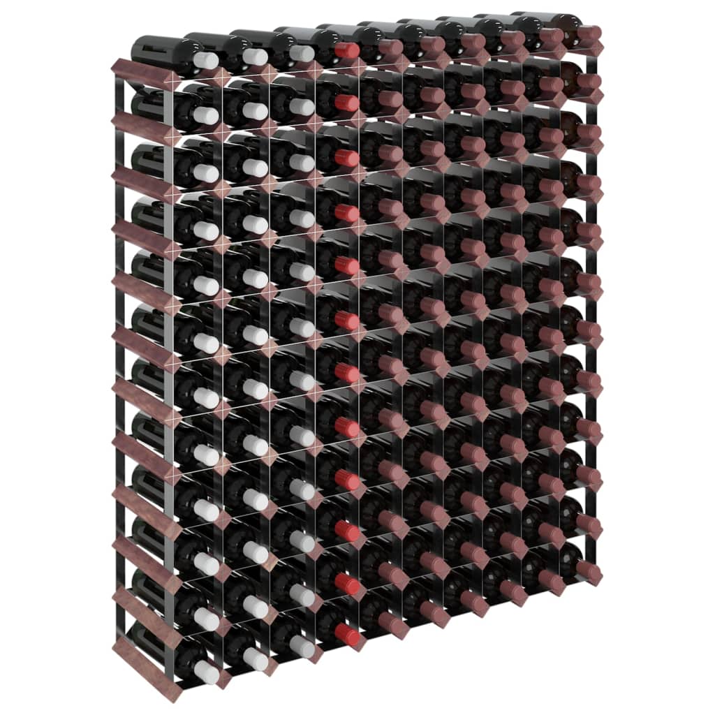 Casier à vin pour 120 bouteilles en pin massif marron