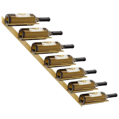 Wand-Weinregal für 7 Flaschen Golden Metall