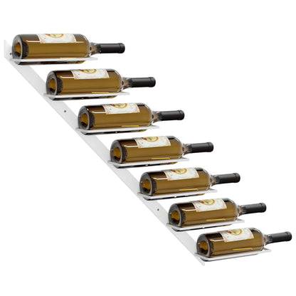 Wand-Weinregale für 7 Flaschen 2 Stk. Weiß Metall