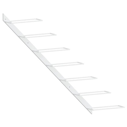 Wand-Weinregale für 7 Flaschen 2 Stk. Weiß Metall