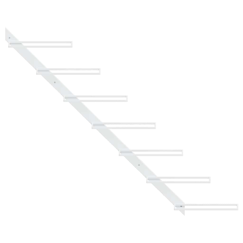 Wand-Weinregale für 7 Flaschen 2 Stk. Weiß Metall