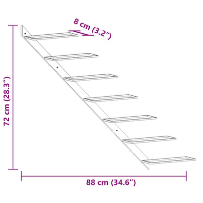 Wand-Weinregale für 7 Flaschen 2 Stk. Weiß Metall