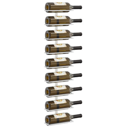 Wand-Weinregal für 9 Flaschen 2 Stk. Weiß Eisen