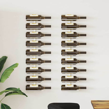 Wand-Weinregal für 9 Flaschen 2 Stk. Weiß Eisen