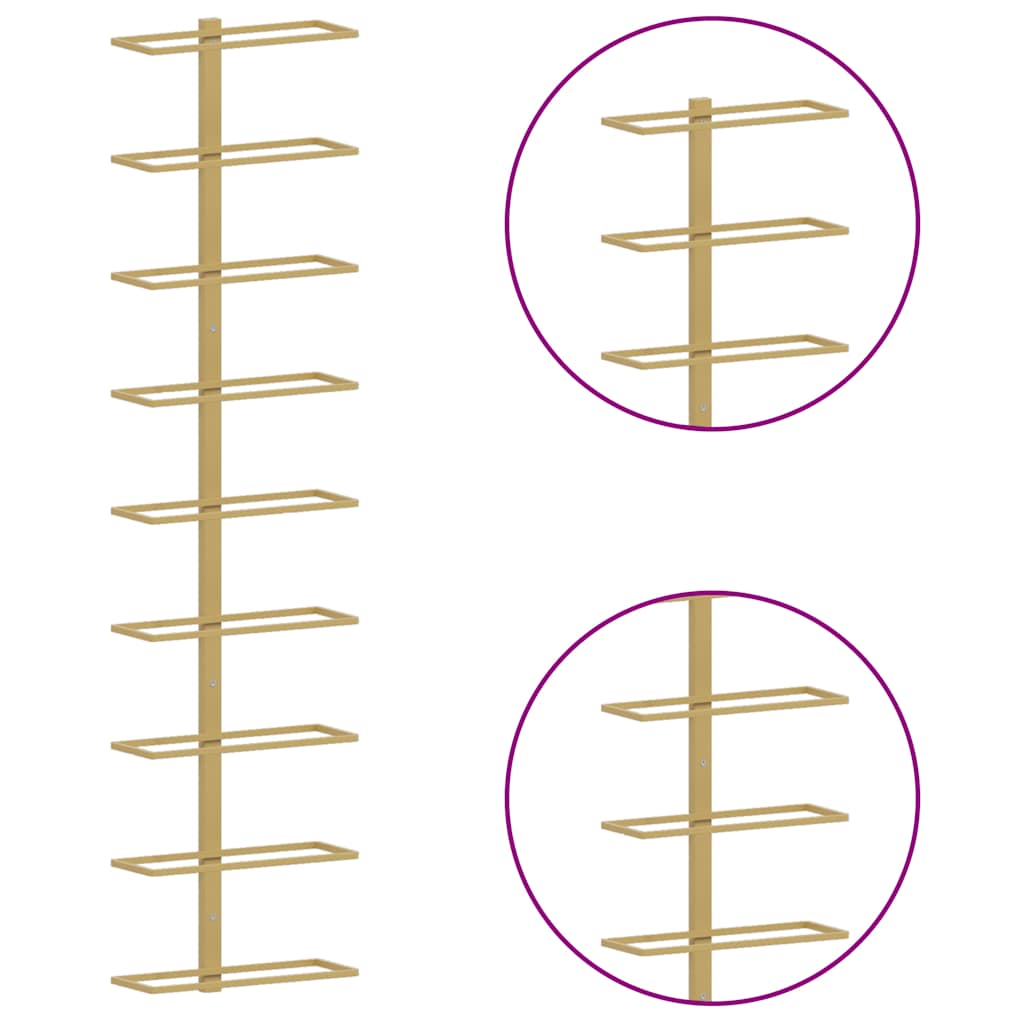 Wand-Weinregale für 9 Flaschen 2 Stk. Golden Eisen