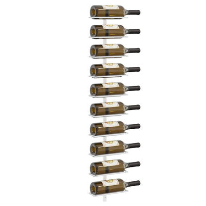 Wand-Weinregale für 10 Flaschen 2 Stk. Weiß Metall