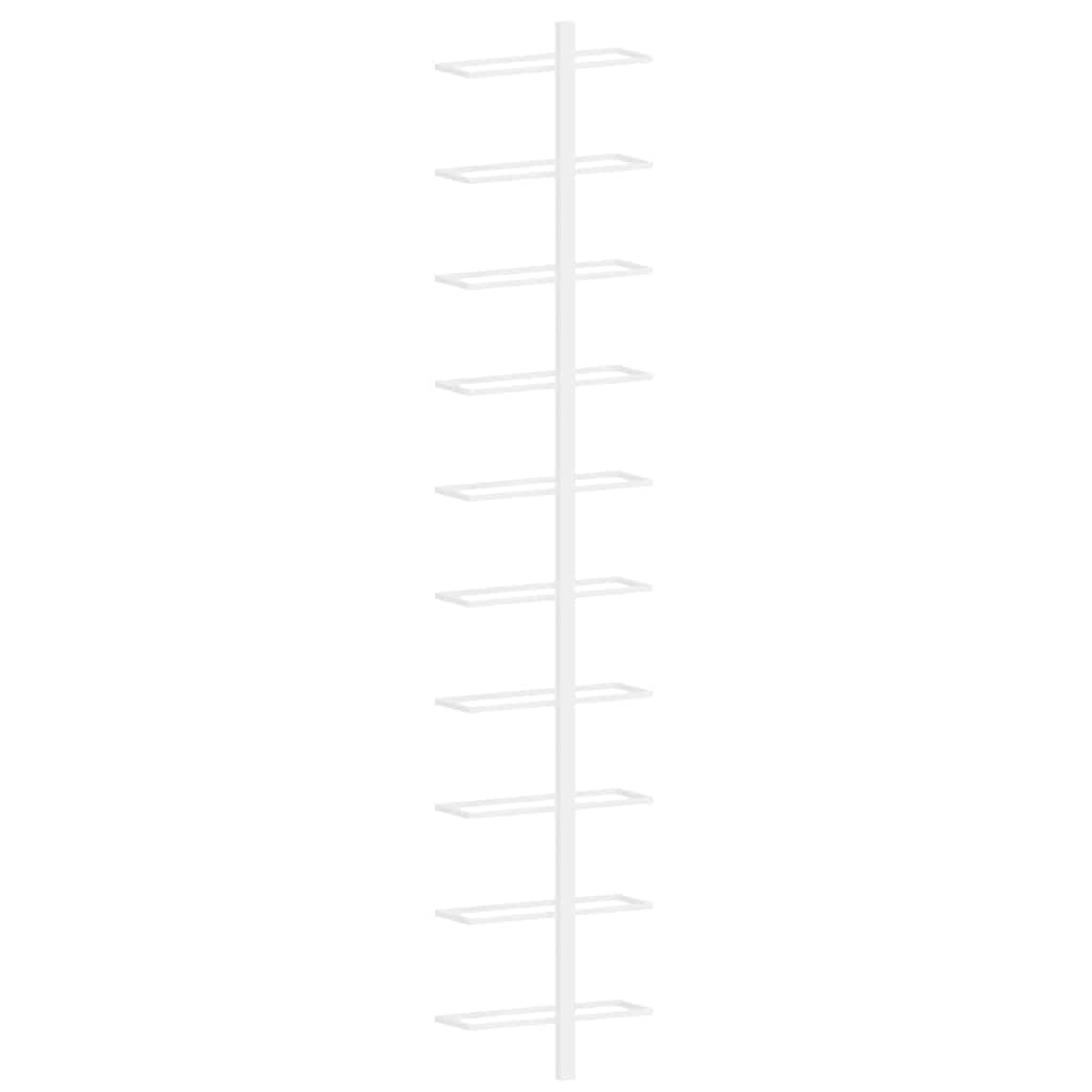 Wand-Weinregale für 10 Flaschen 2 Stk. Weiß Metall