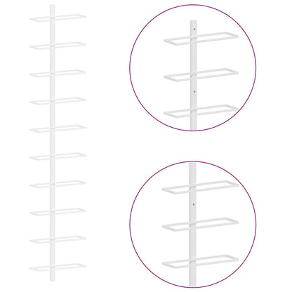 Wand-Weinregale für 10 Flaschen 2 Stk. Weiß Metall