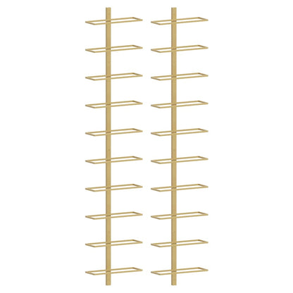 Wand-Weinregale für 10 Flaschen 2 Stk. Golden Metall