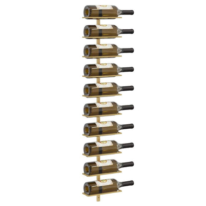Wand-Weinregale für 10 Flaschen 2 Stk. Golden Metall