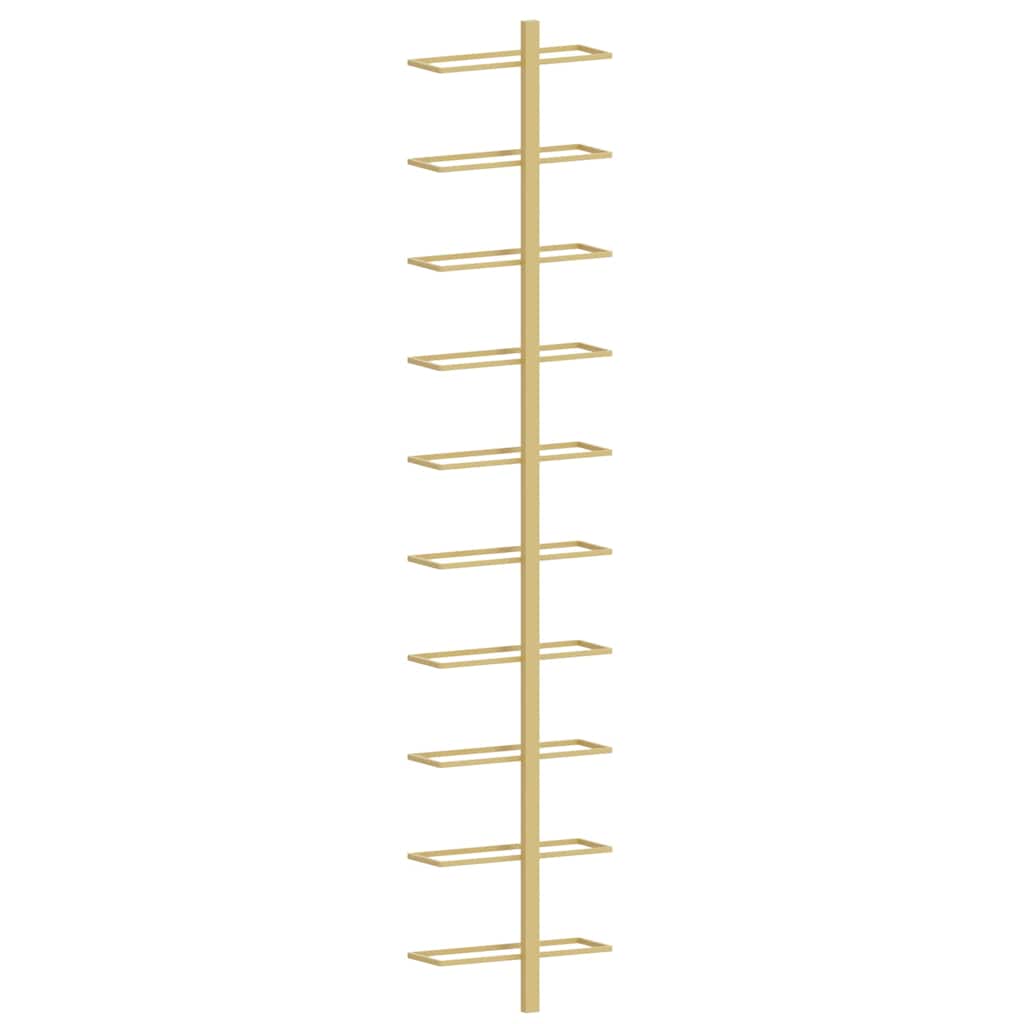 Wand-Weinregale für 10 Flaschen 2 Stk. Golden Metall
