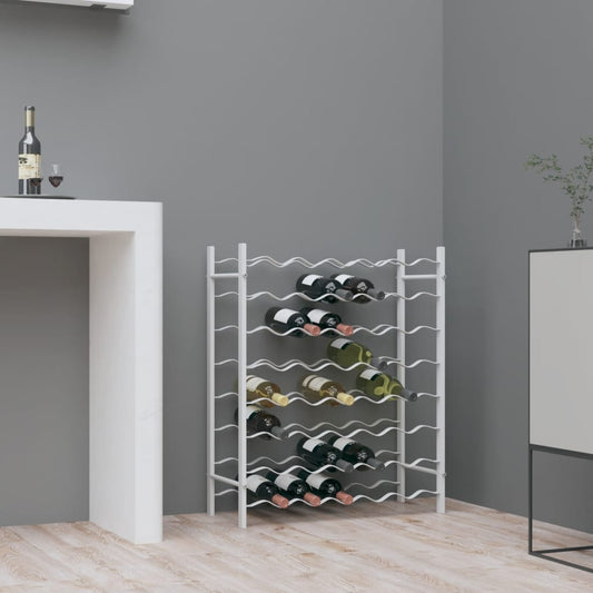 Casier à vin pour 48 bouteilles en métal blanc