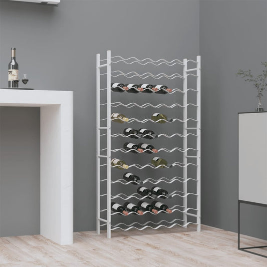 Casier à vin pour 72 bouteilles en métal blanc