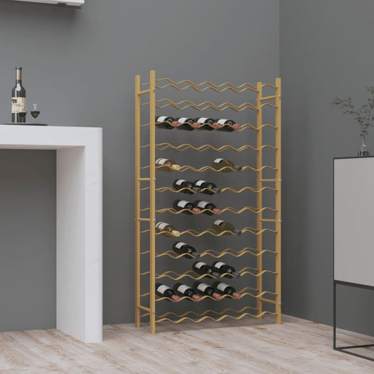 Casier à vin pour 72 bouteilles en métal doré