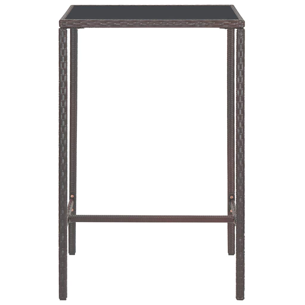 5-tlg. Gartenbar-Set mit Kissen Poly Rattan Braun