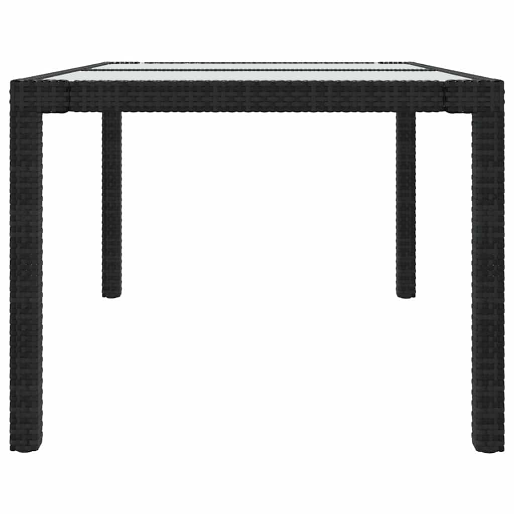 5-tlg. Garten-Essgruppe mit Kissen Poly Rattan Schwarz
