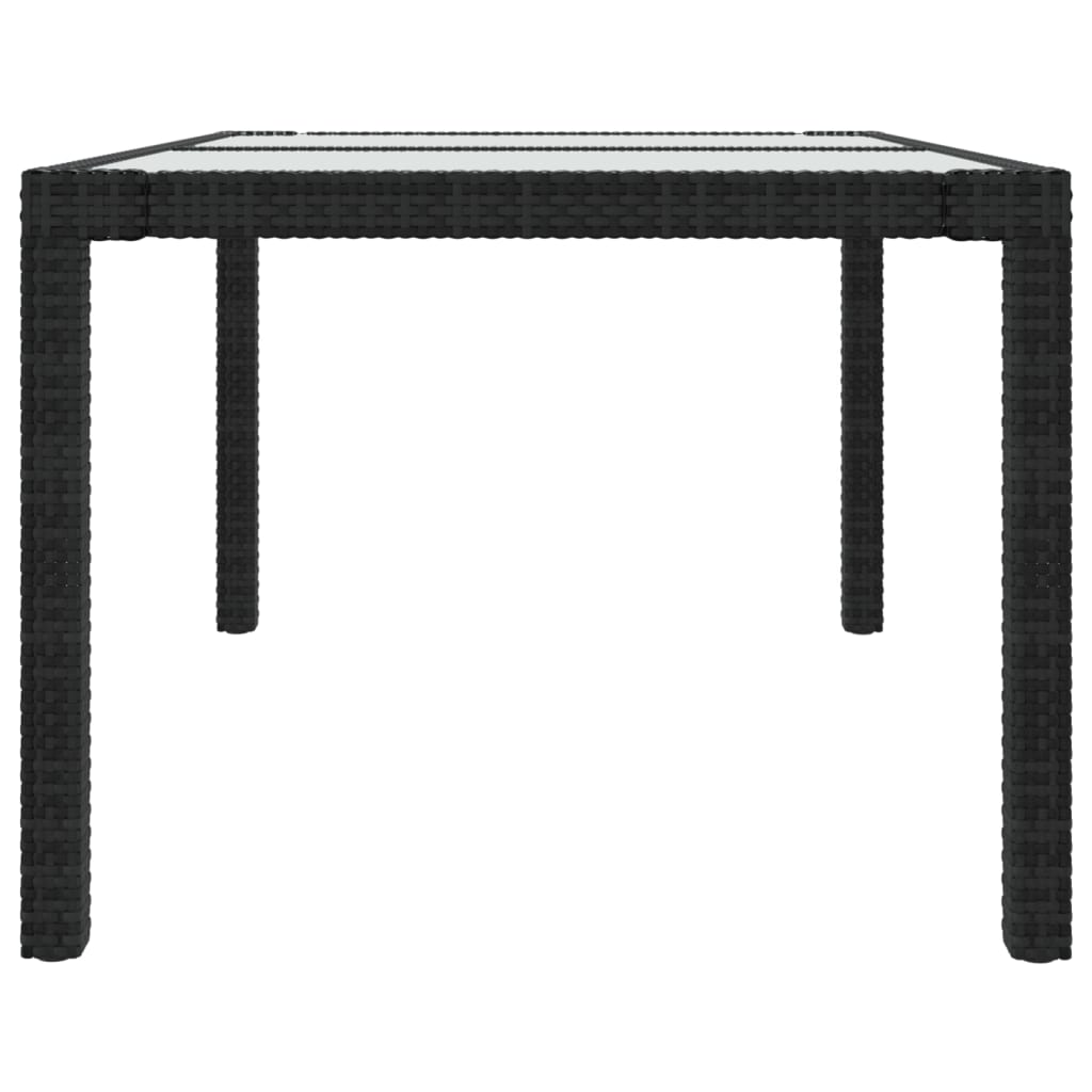 5-tlg. Garten-Essgruppe mit Kissen Poly Rattan Schwarz