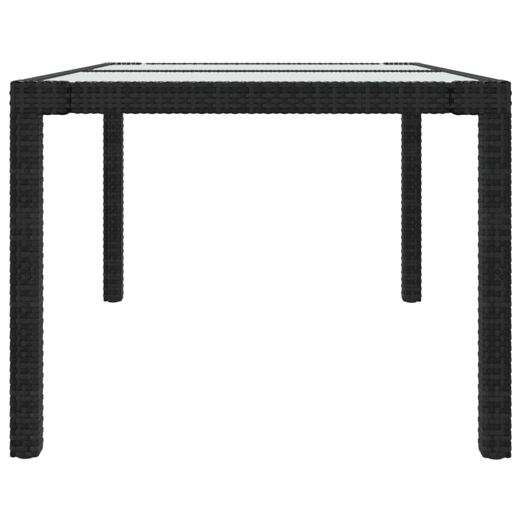 5-tlg. Garten-Essgruppe mit Kissen Poly Rattan Schwarz