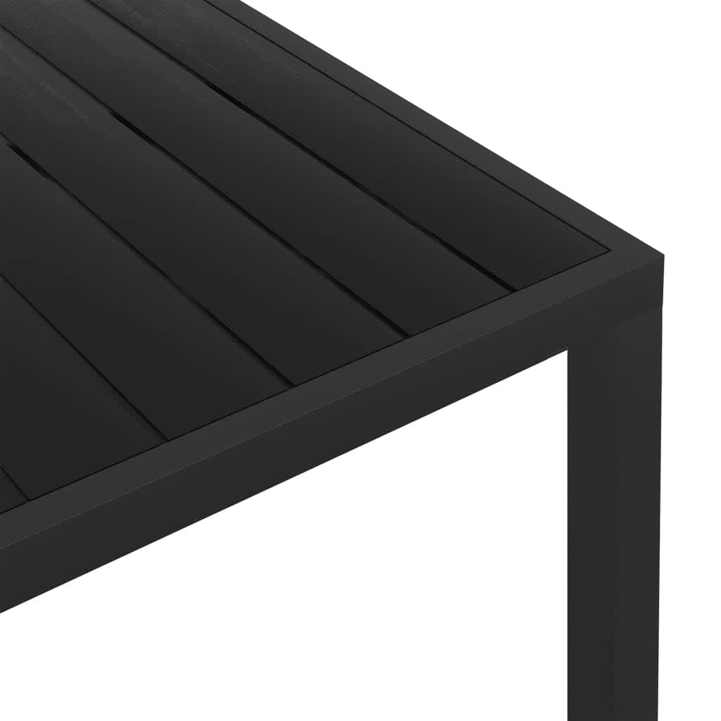 5-tlg. Garten-Essgruppe mit Kissen Poly Rattan Schwarz