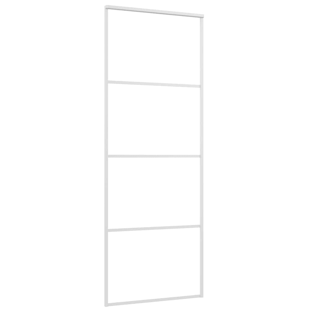 Schiebetür ESG-Glas und Aluminium 76x205 cm Weiß