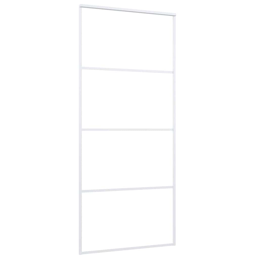 Schiebetür ESG-Mattglas und Aluminium 90x205 cm Weiß