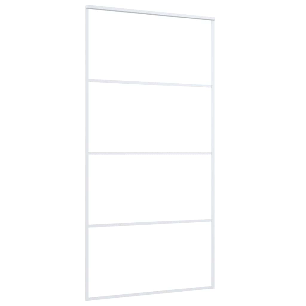 Schiebetür ESG Glas und Aluminium 102,5x205 cm Weiß
