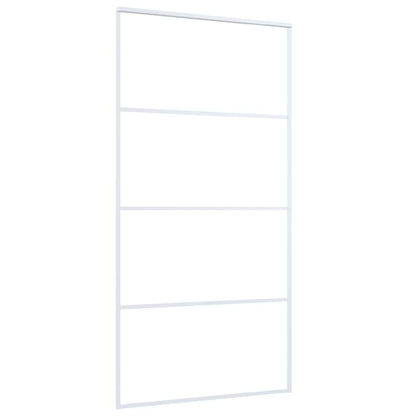 Schiebetür ESG Glas und Aluminium mattiert 102,5x205 cm Weiß
