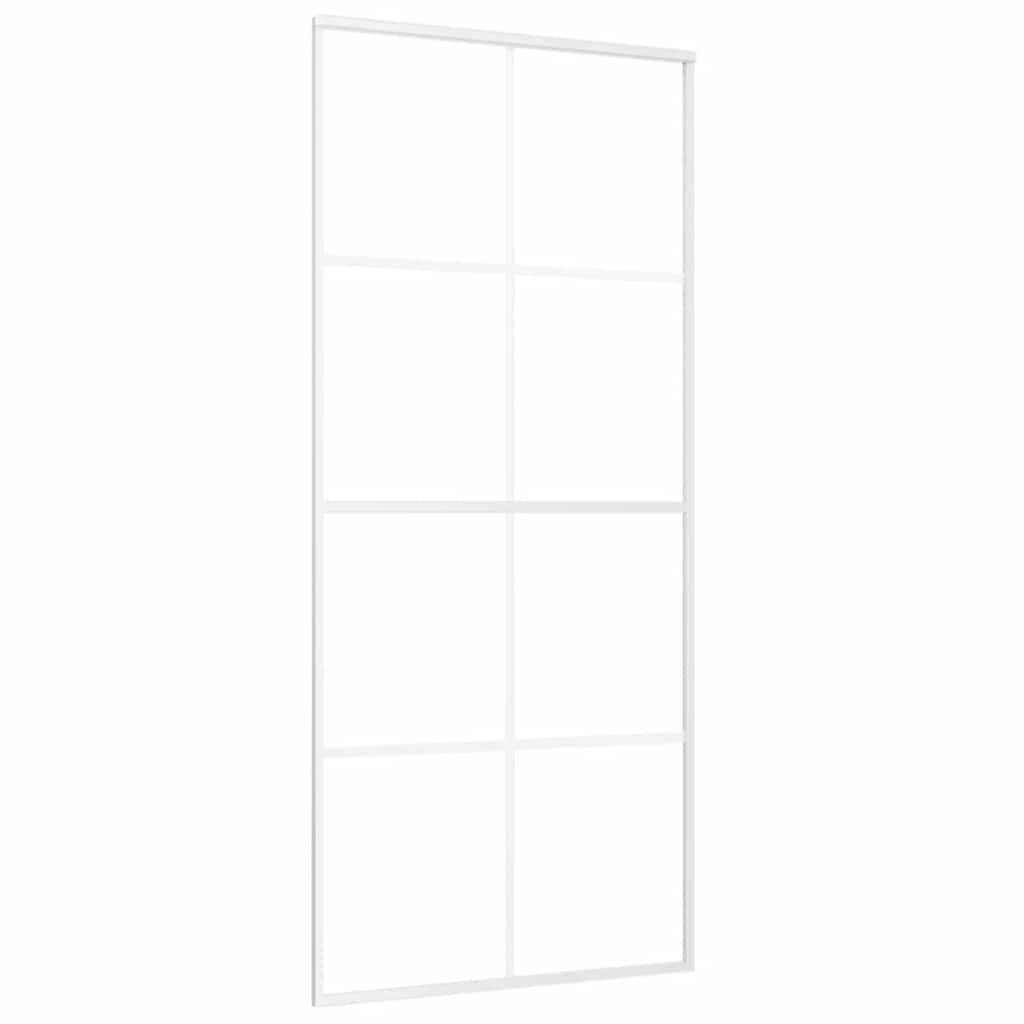 Schiebetür ESG-Mattglas und Aluminium 90x205 cm Weiß