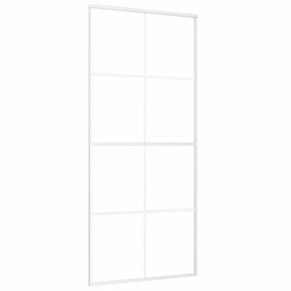 Schiebetür ESG-Mattglas und Aluminium 90x205 cm Weiß