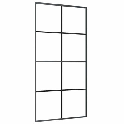Schiebetür Schwarz 102,5x205 cm ESG-Glas und Aluminium