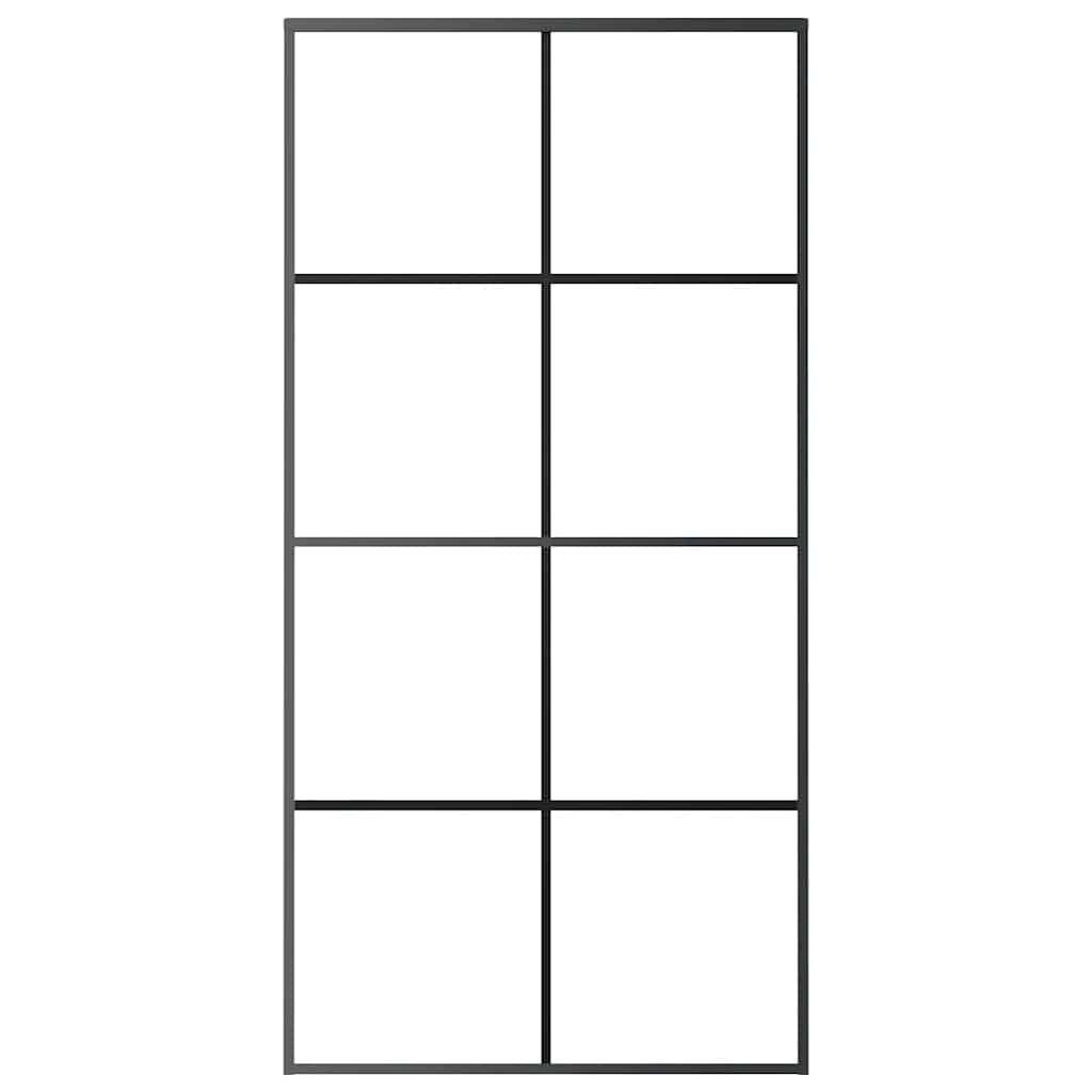 Schiebetür Schwarz 102,5x205 cm ESG-Glas und Aluminium