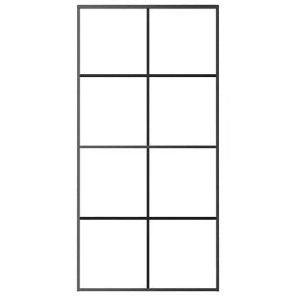 Schiebetür Schwarz 102,5x205 cm ESG-Glas und Aluminium