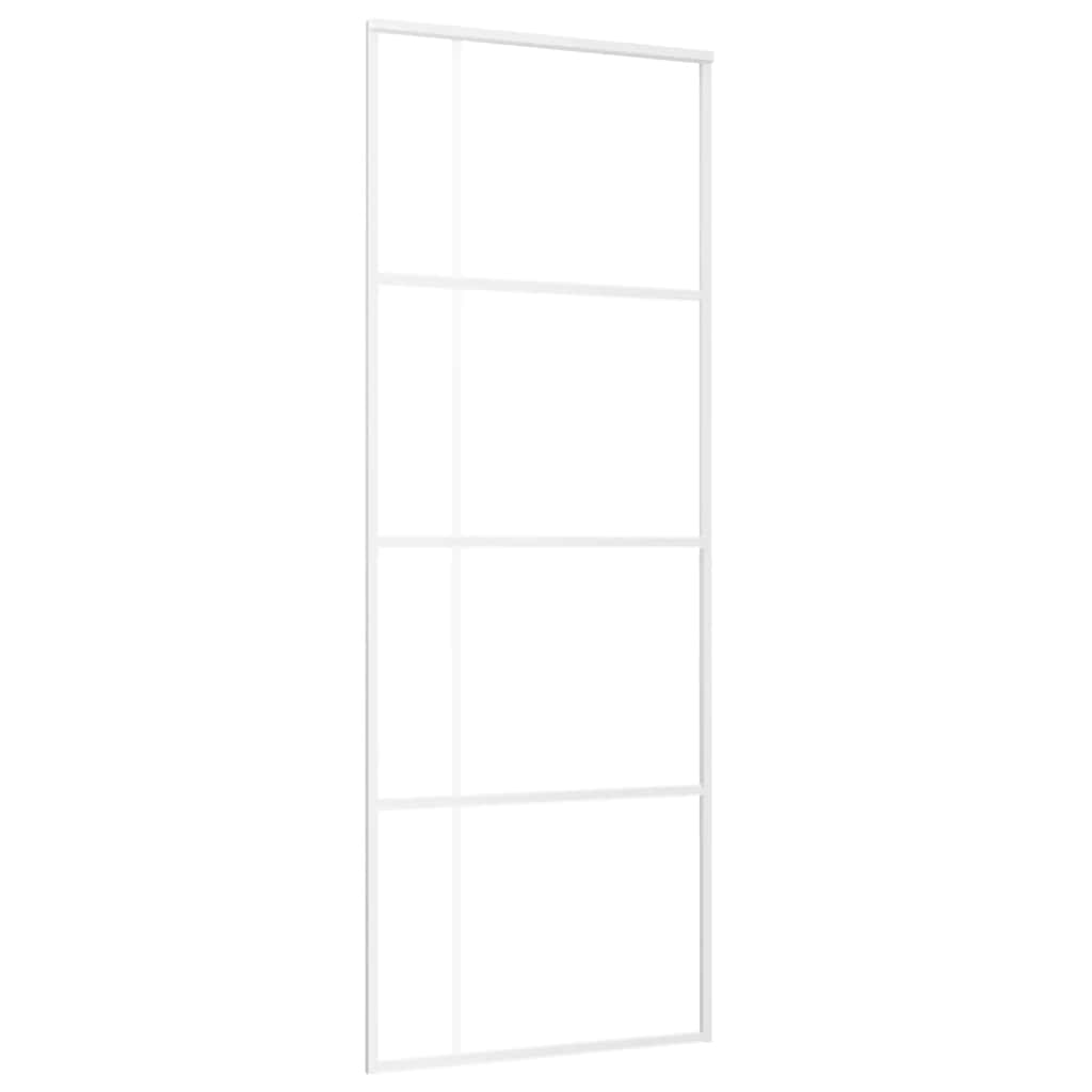 Schiebetür ESG-Glas und Aluminium 76x205 cm Weiß