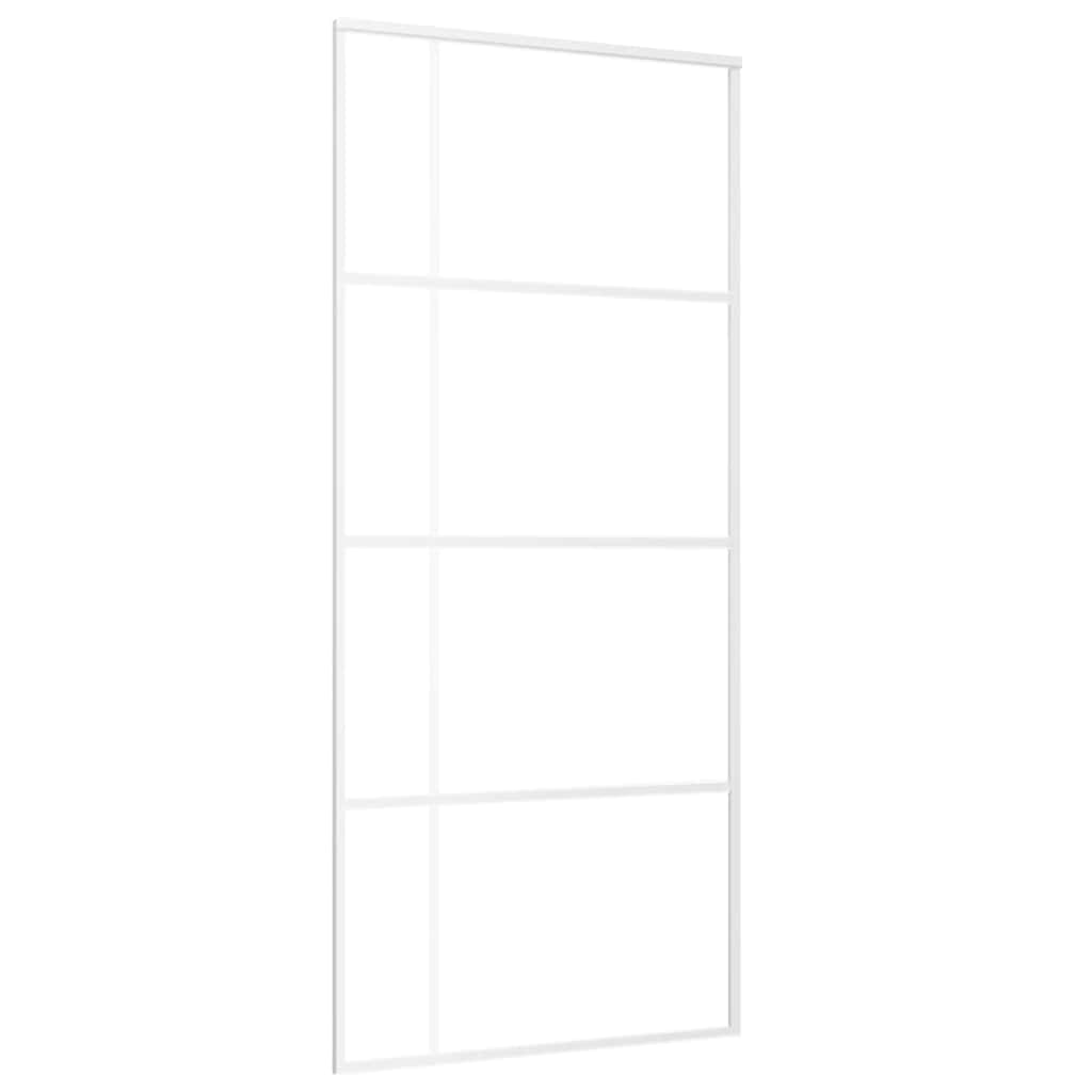 Schiebetür ESG-Mattglas und Aluminium 90x205 cm Weiß