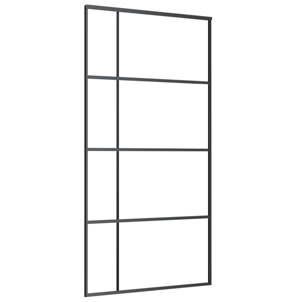 Schiebetür ESG Glas und Aluminium mattiert 102,5x205 cm Schwarz
