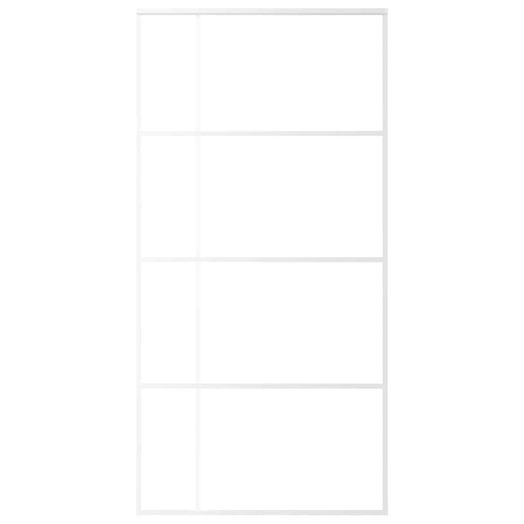 Schiebetür ESG Glas und Aluminium 102,5x205 cm Weiß