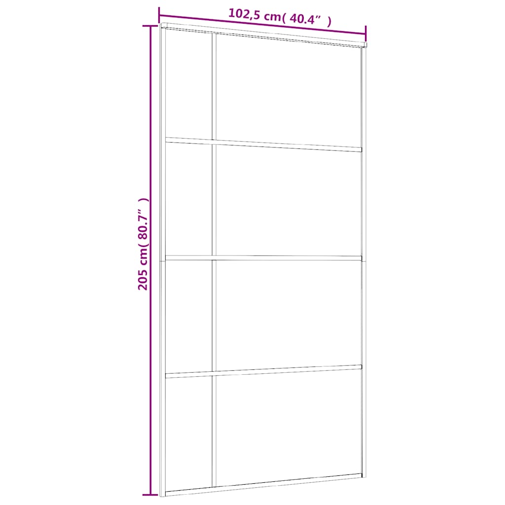 Schiebetür ESG Glas und Aluminium 102,5x205 cm Weiß