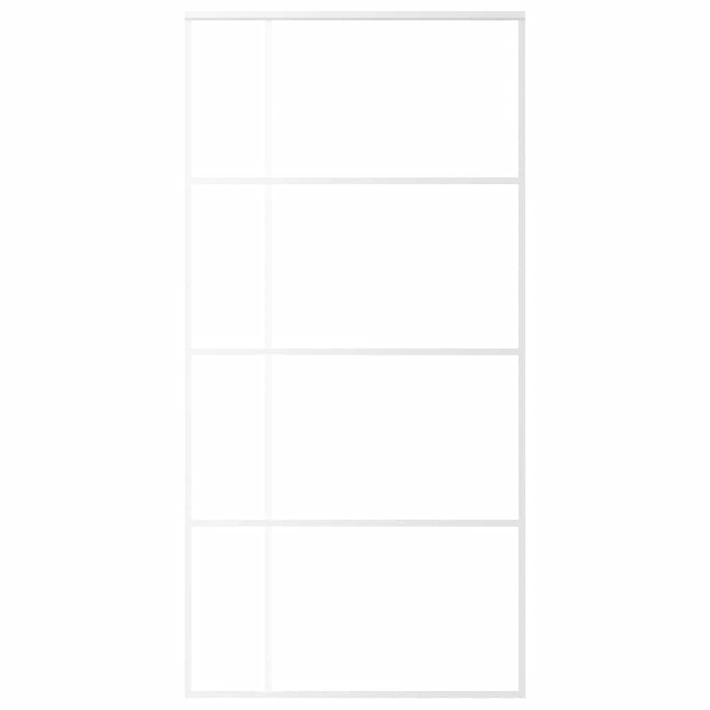 Schiebetür ESG Glas und Aluminium mattiert 102,5x205 cm Weiß