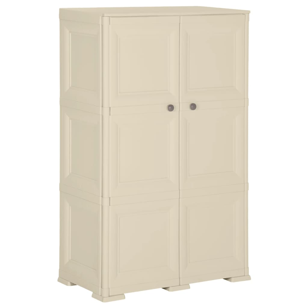 Armoire en plastique 79x43x125 cm design bois Angora-Blanc