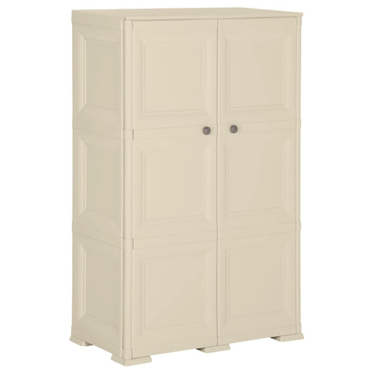 Armoire en plastique 79x43x125 cm design bois Angora-Blanc