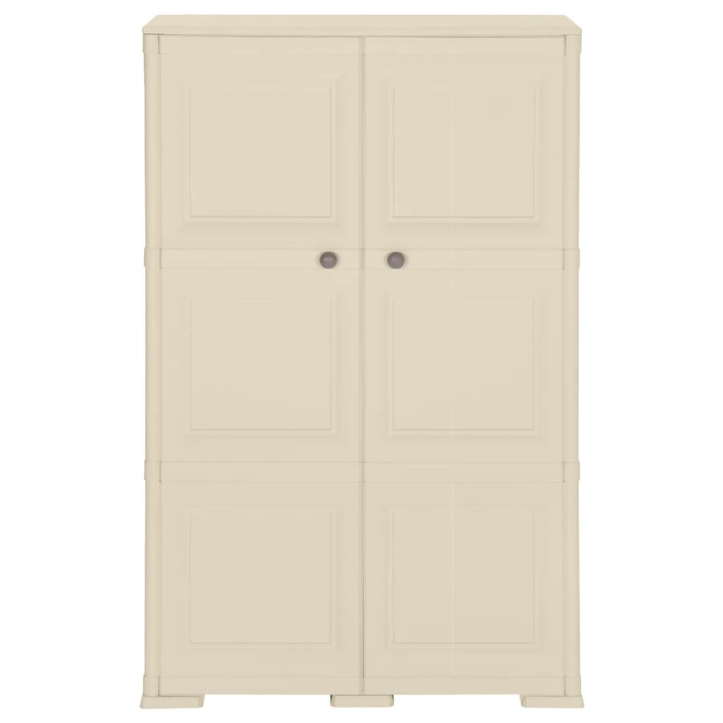 Armoire en plastique 79x43x125 cm design bois Angora-Blanc