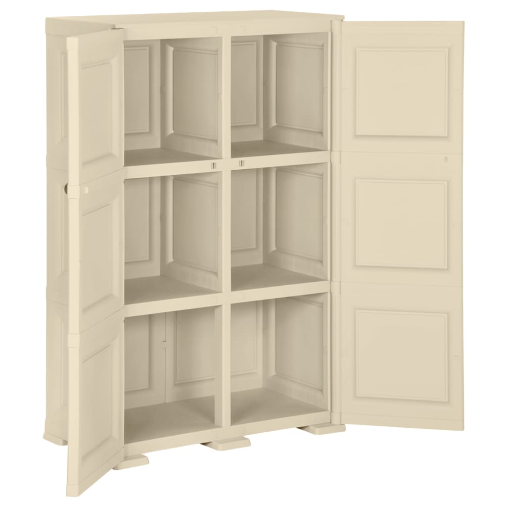 Armoire en plastique 79x43x125 cm design bois Angora-Blanc