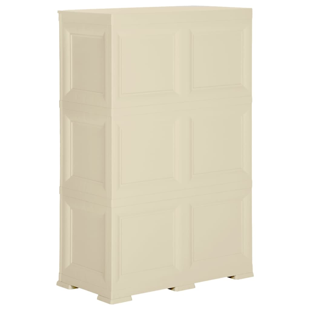 Armoire en plastique 79x43x125 cm design bois Angora-Blanc