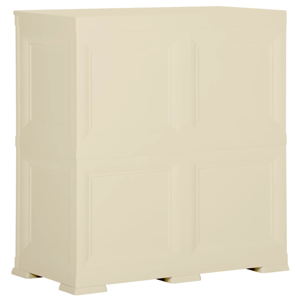 Armoire en plastique 79x43x85,5 cm design bois Angora-Blanc
