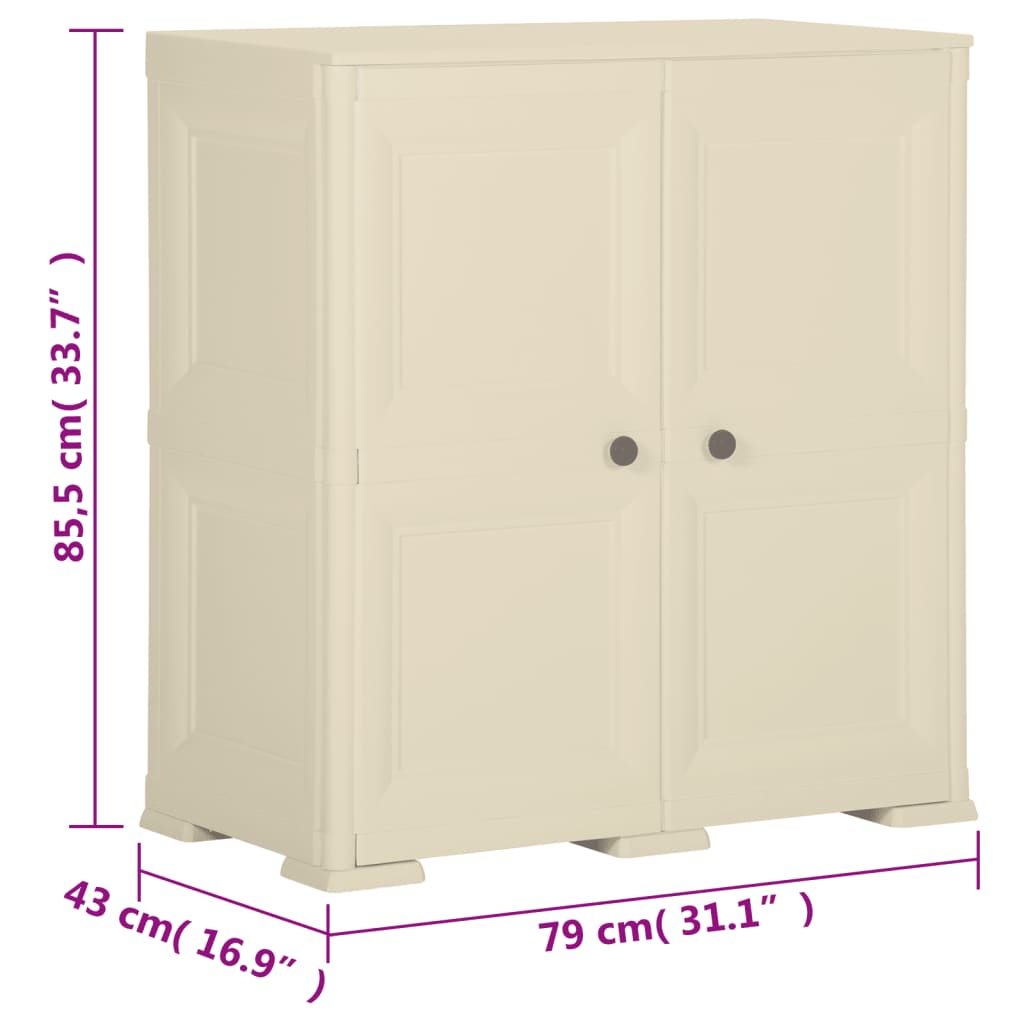 Armoire en plastique 79x43x85,5 cm design bois Angora-Blanc