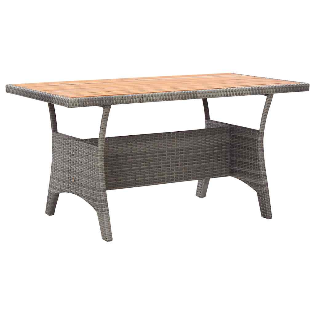 3-tlg. Garten-Essgruppe Poly Rattan & Massivholz Akazie