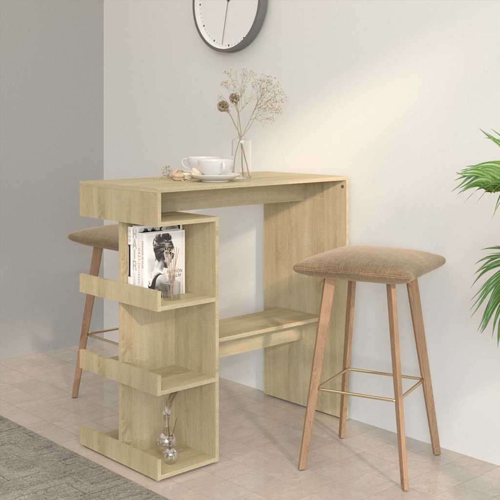 Bartisch mit Regal Sonoma-Eiche 100x50x101,5 cm Holzwerkstoff